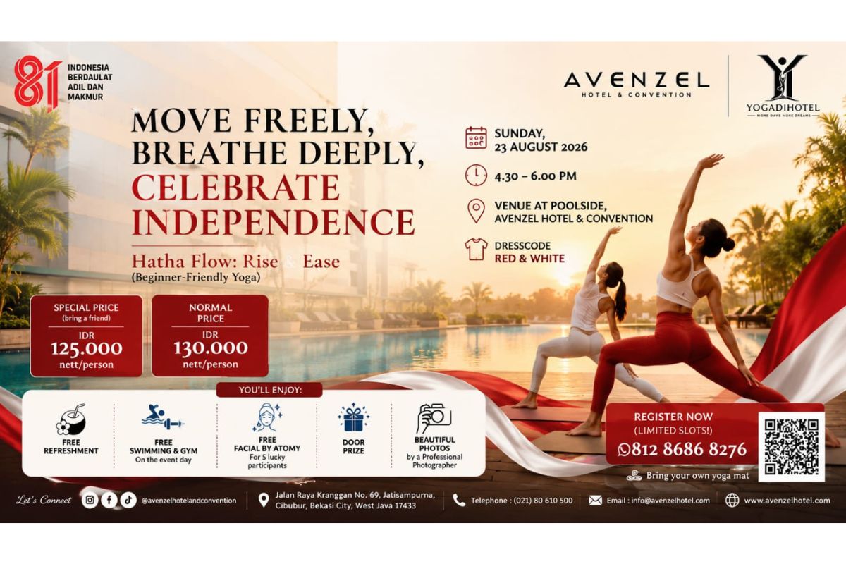 Cek Jadwal dan Lokasi Yoga Eksklusif Kemerdekaan di Avenzel Cibubur